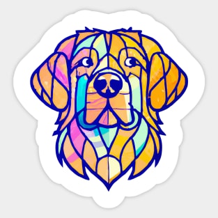 Golden Retriever 80s Dog Owner Retro Funny Golden Retriever Sticker